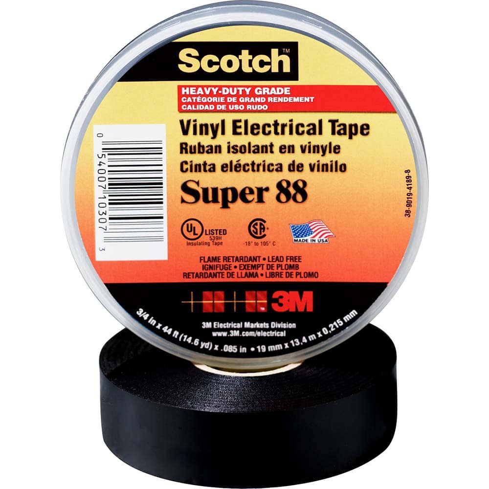 TapesSupply 2 Rolls Black Electrical Tape 3/4" x 60 ft 