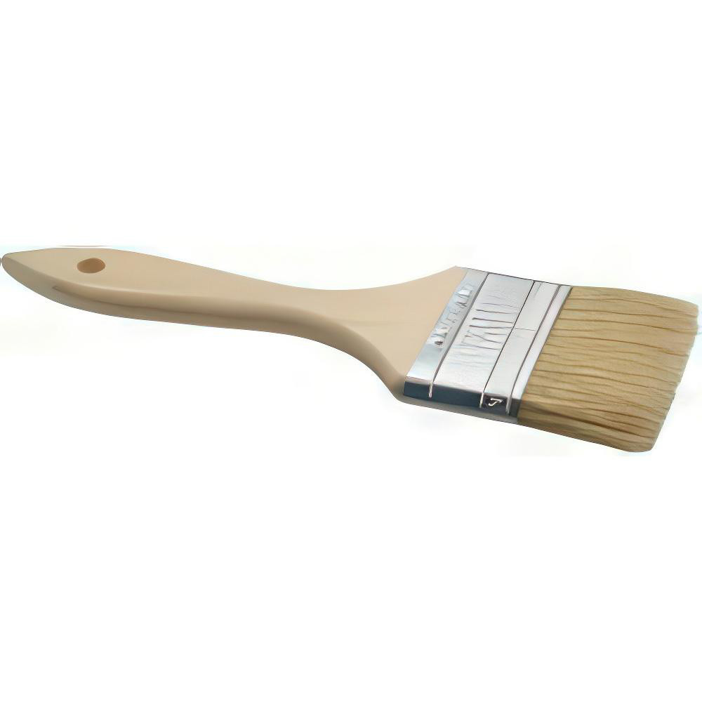 Paint Brush: 2-1/2" Wide, Hog, Natural Bristle