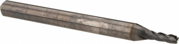 OSG 36700111 Corner Radius End Mill: 1/16" Dia, 3/16" LOC, 0.01" Radius, 4 Flutes, Solid Carbide Image