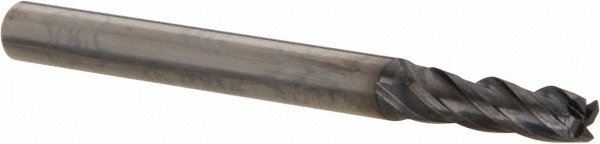 OSG 36700411 Corner Radius End Mill: 0.1094" Dia, 3/8" LOC, 0.01" Radius, 4 Flutes, Solid Carbide Image