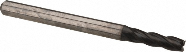 OSG 36040411 Square End Mill: 7/64 Dia, 3/8 LOC, 1/8 Shank Dia, 1-1/2 OAL, 4 Flutes, Solid Carbide Image