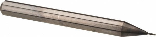Ball End Mill: 0.50 mm Dia, 1.10 mm LOC, 2 Flute, Solid Carbide - 40.00 mm OAL, 4.00 mm Shank Dia, 30 deg Helix, WXL Finish, Single End, Series 3710