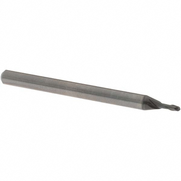 Ball End Mill: 0.063" Dia, 0.1575" LOC, 2 Flute, Solid Carbide