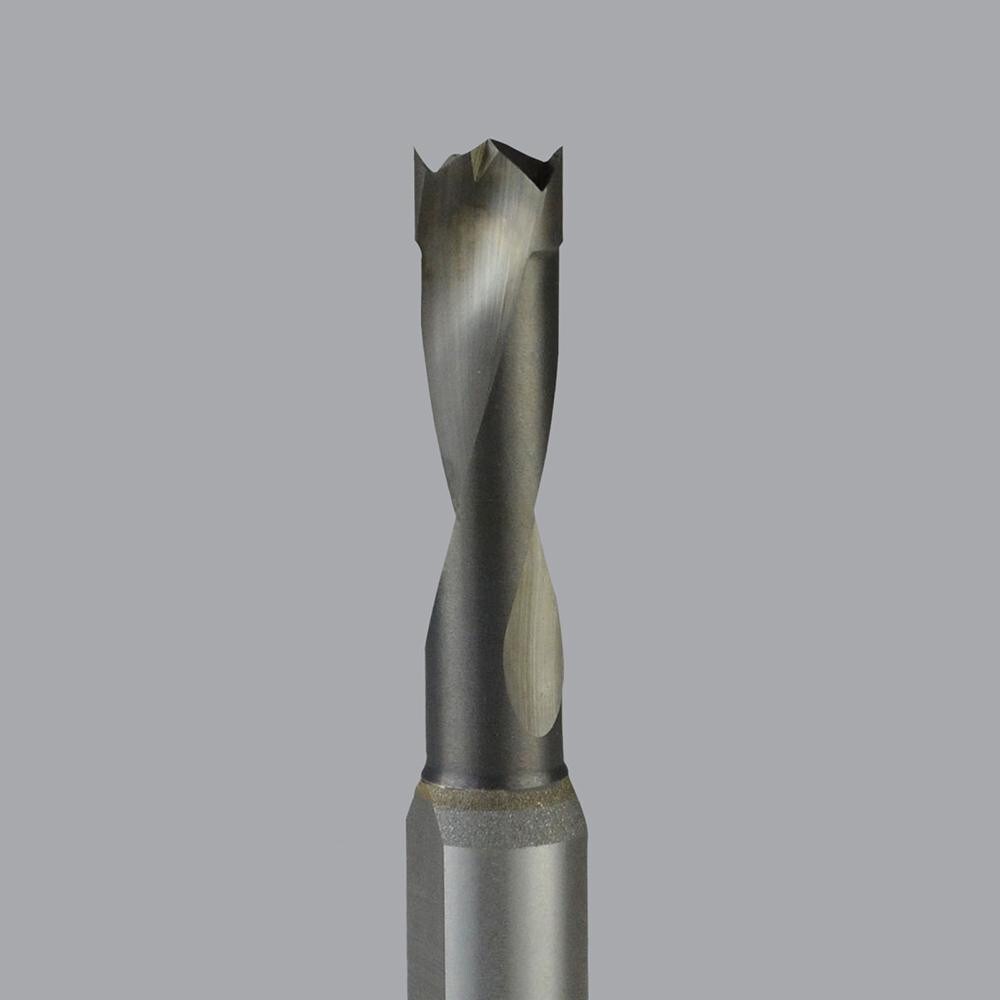 Spiral Router Bit: 3 mm Dia, 30 mm LOC, 10 mm Shank Dia, Upcut