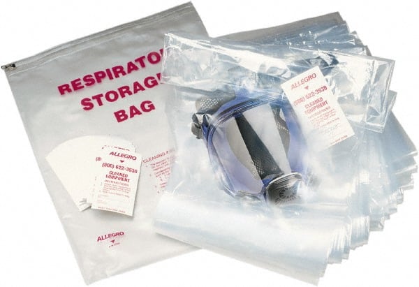 Allegro 4001-06 Facepiece Respirator Bag: Polyester, Clear 