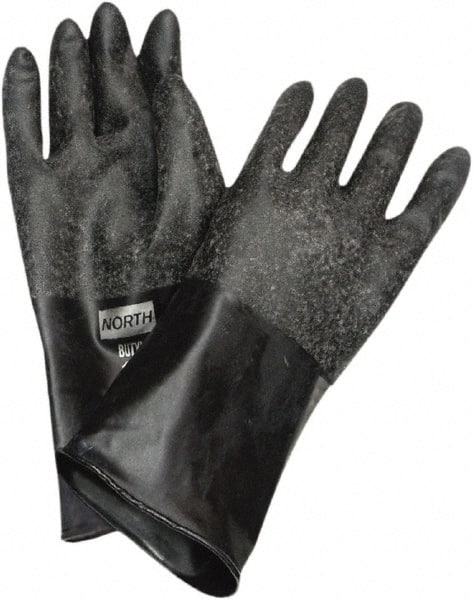 North B144RGI/L Chemical Resistant Gloves: Large, 14 mil Thick, Butyl, Unsupported 