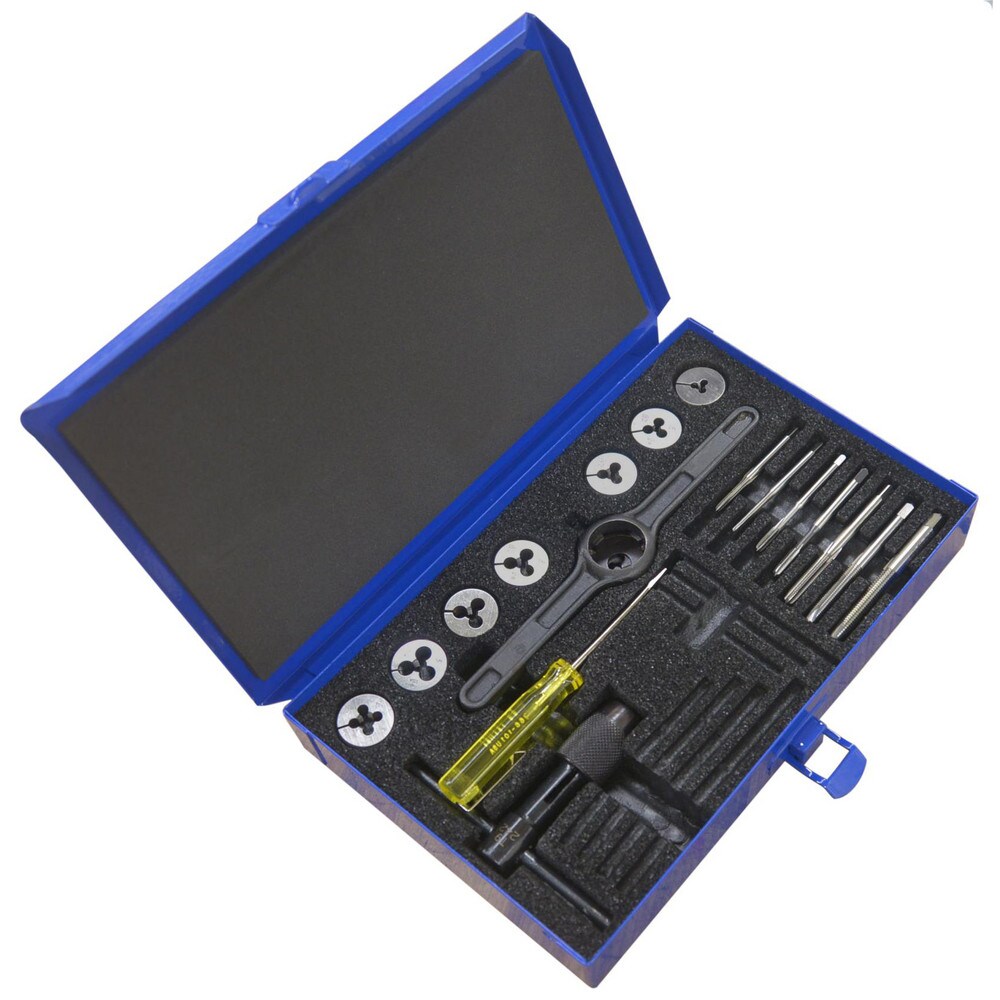 Tap & Die Set: M2.5 x 0.45 to M6 x 1 Taps, M2.5 x 0.45 to M6 x 1 Dies, Metric
