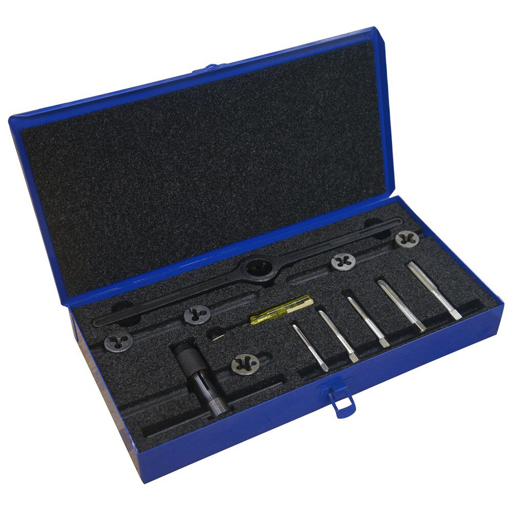 Tap & Die Set: M6 x 1 to M12 x 1.75 Taps, M6 x 1 to M12 x 1.75 Dies, Metric