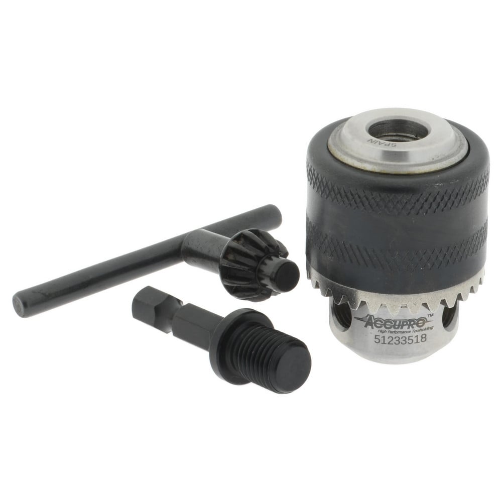 Accupro CL006ATOR Drill Chuck: 1/32 to 1/4" Capacity, Integral Shank Mount 