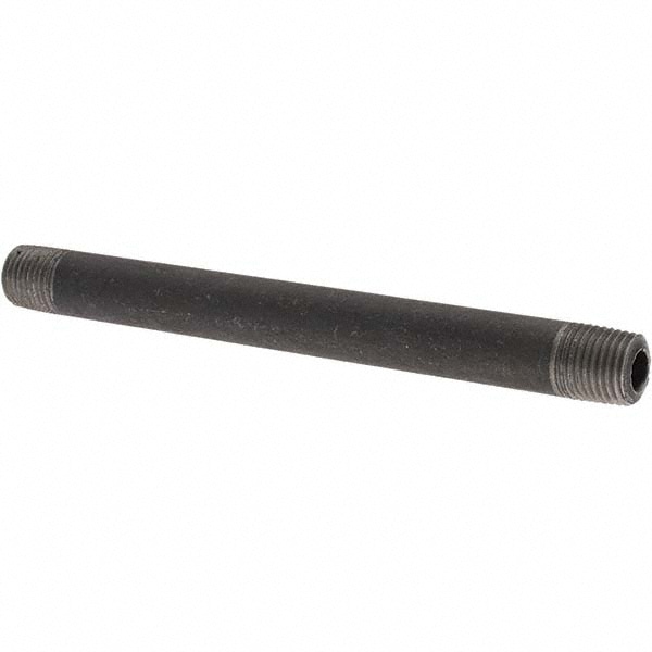 Black Pipe Nipple: 1/4" Dia x 5-1/2" Long, Schedule 80