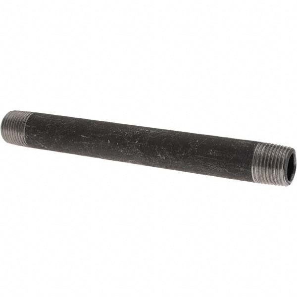 Black Pipe Nipple: 1/2" Dia x 7" Long, Schedule 80