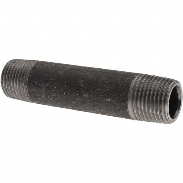 Black Pipe Nipple: 1/2" Dia x 3-1/2" Long, Schedule 80
