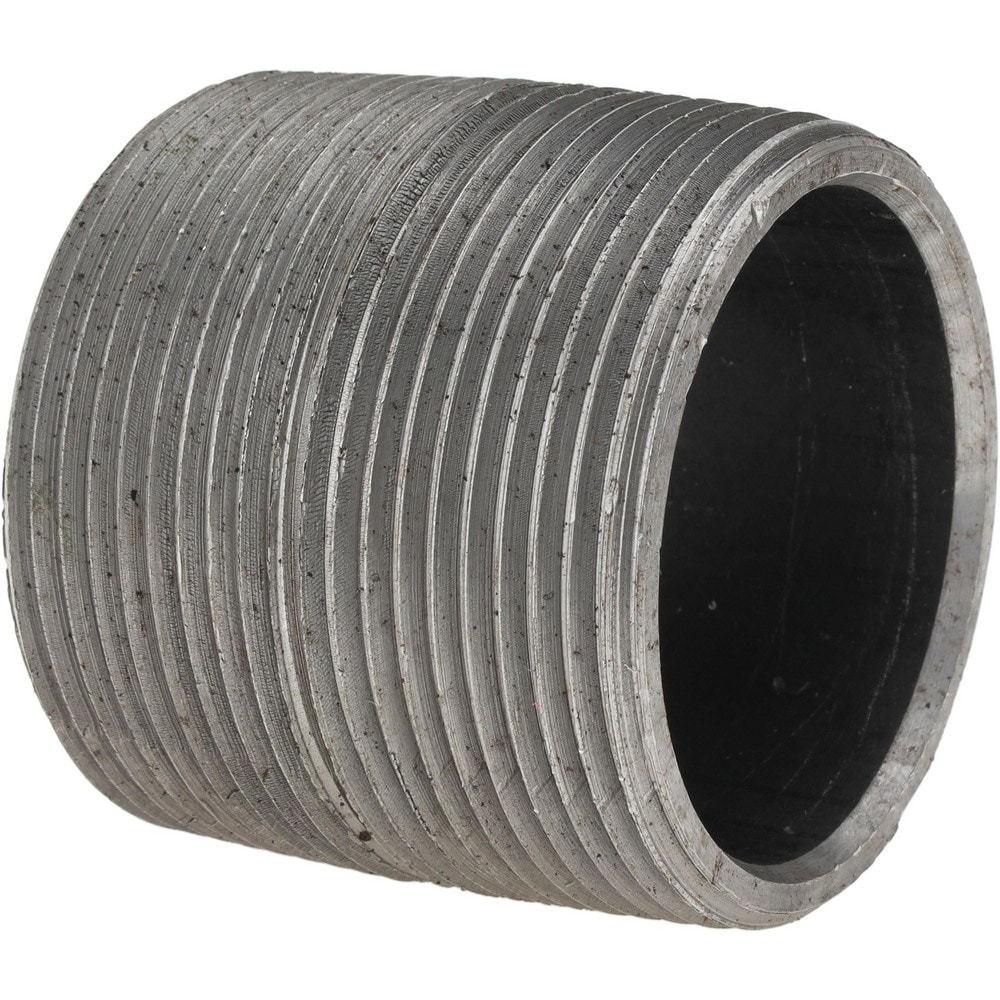 Galvanized Pipe Nipple: 2-1/2-8", 2-1/2" Long, Schedule 80, Steel