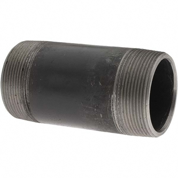 Black Pipe Nipple: 2" Dia x 4-1/2" Long, Schedule 80