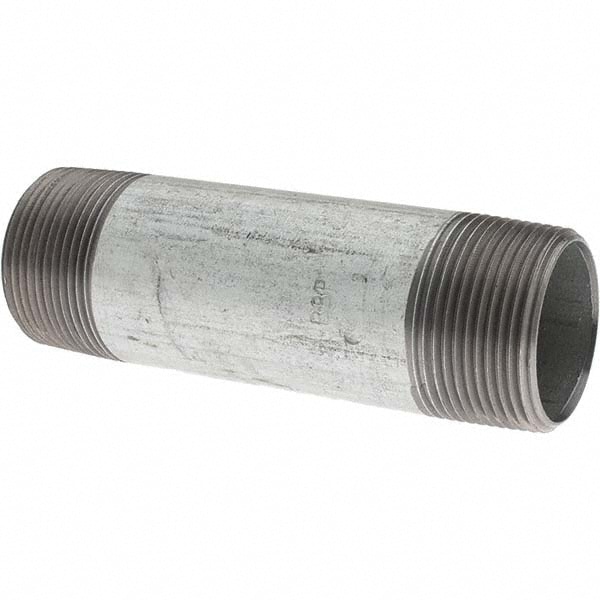 Galvanized Pipe Nipple: 1-1/4", 5" Long, Schedule 40, Steel