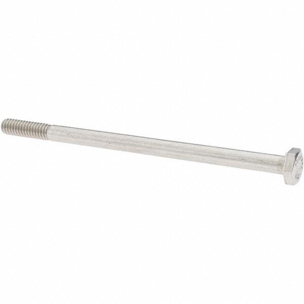 Hex Head Cap Screw: 1/4-20 x 4-1/2", Grade 316 Stainless Steel, Uncoated