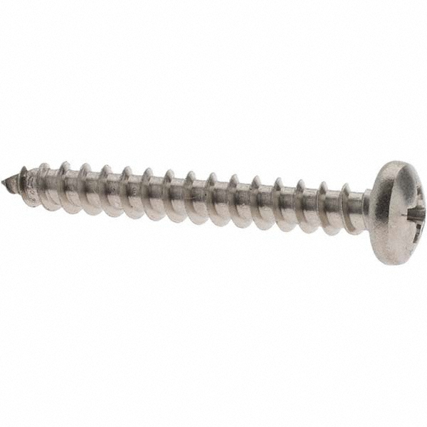 Sheet Metal Screw: #10, Pan Head, Phillips Drive, 1-1/2" - Grade 18-8 Stainless Steel