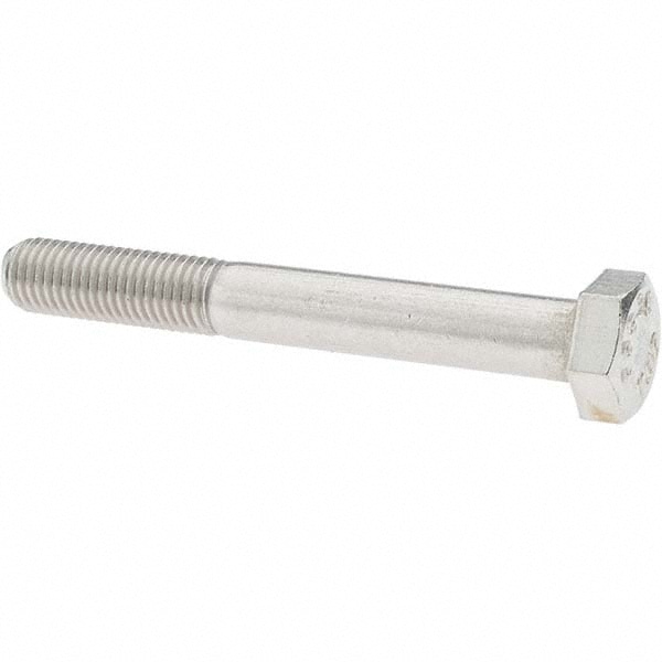 Hex Head Cap Screw: 5/16-24 x 2-1/2", Grade 18-8 Stainless Steel, Uncoated