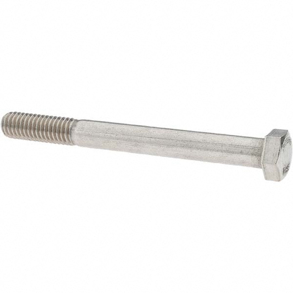 Hex Head Cap Screw: 3/8-16 x 3-3/4", Grade 18-8 Stainless Steel, Uncoated
