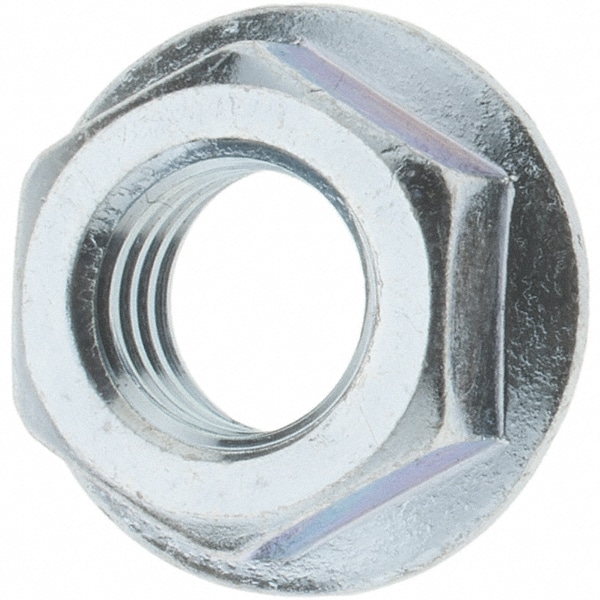 3/8-16, 3/4" Flange Diam, Serrated Flange Nut
