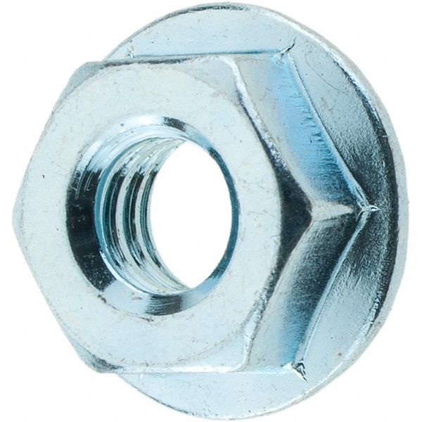 1/4-20, 19/32" Flange Diam, Serrated Flange Nut
