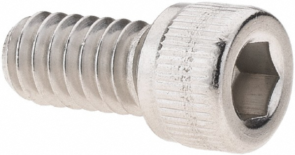 Hex Socket Cap Screw: 1/4-20, 1/2" Length Under Head, 18-8 Stainless Steel