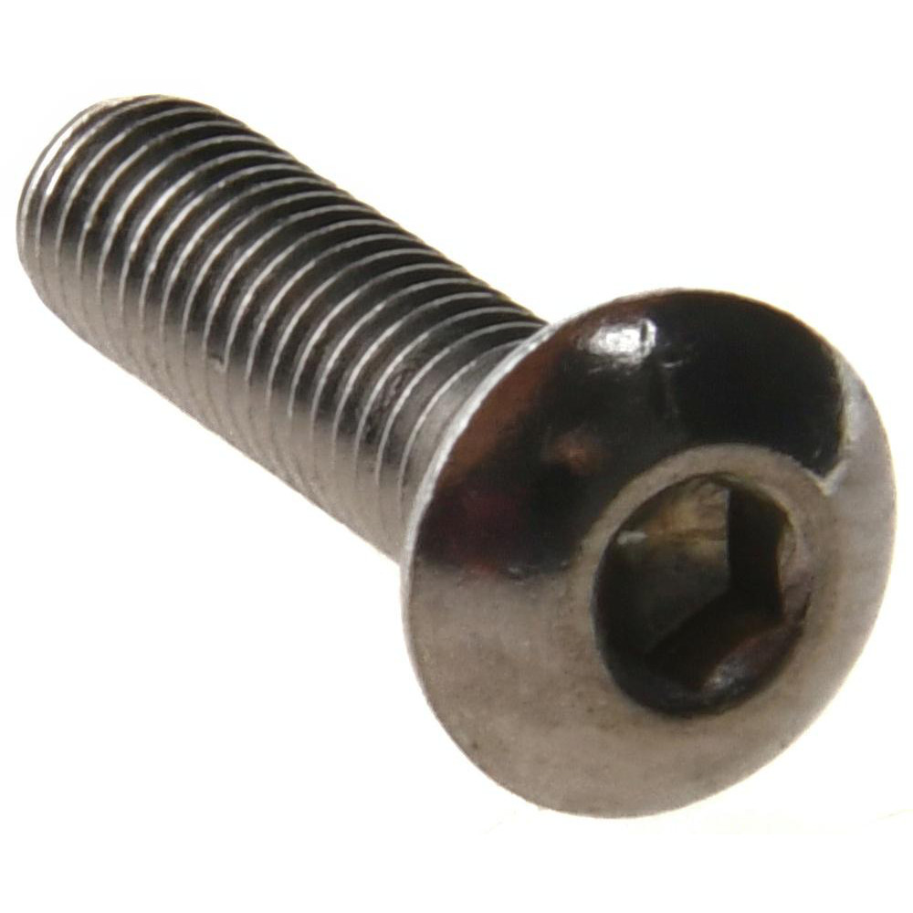 Button Socket Cap Screw: #10-32, 3/4" Length Under Head, Stainless Steel, Bright/Uncoated - 1/8" Drive, Hex Socket Drive, ANSI/ASME B18.3 & ASTM F837