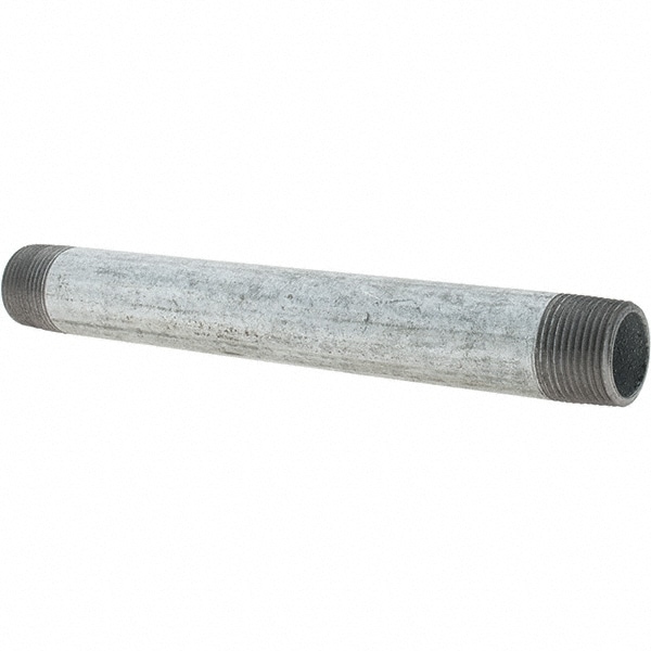 Galvanized Pipe Nipple: 3/8", 8" Long, Schedule 40, Steel