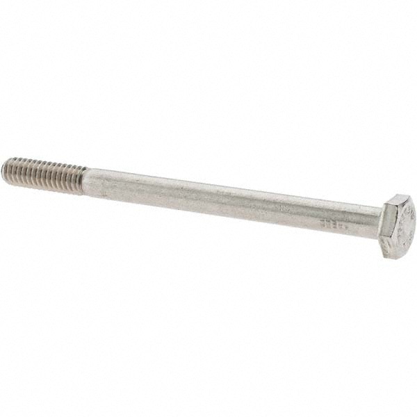 Hex Head Cap Screw: 1/4-20 x 3-1/2", Grade 316 Stainless Steel, Uncoated