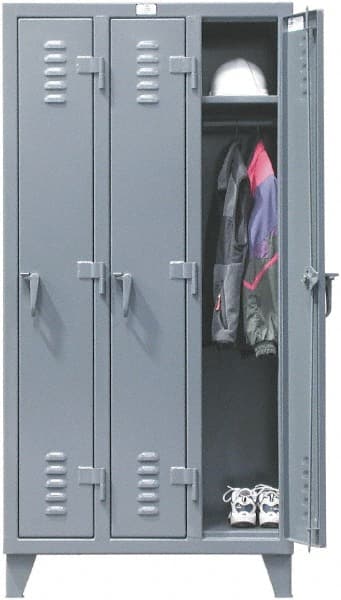 Industrial Gray 12 W x 12 D x 72 H Edsal CL4031GY Citadel Traditional Ventilated Single Tier Locker with Heavy Duty 16 Gauge Steel Doors Unassembled One Wide 1 Opening Powder Coated Finish