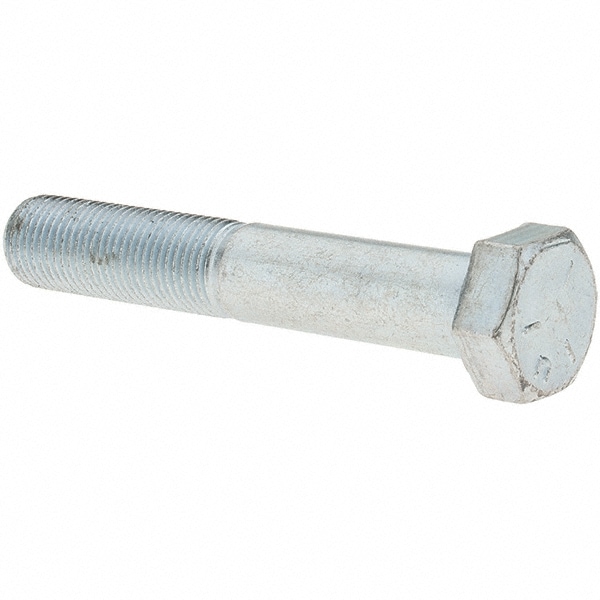 Hex Head Cap Screw: 1/2-20 x 3", Grade 5 Steel, Zinc-Plated
