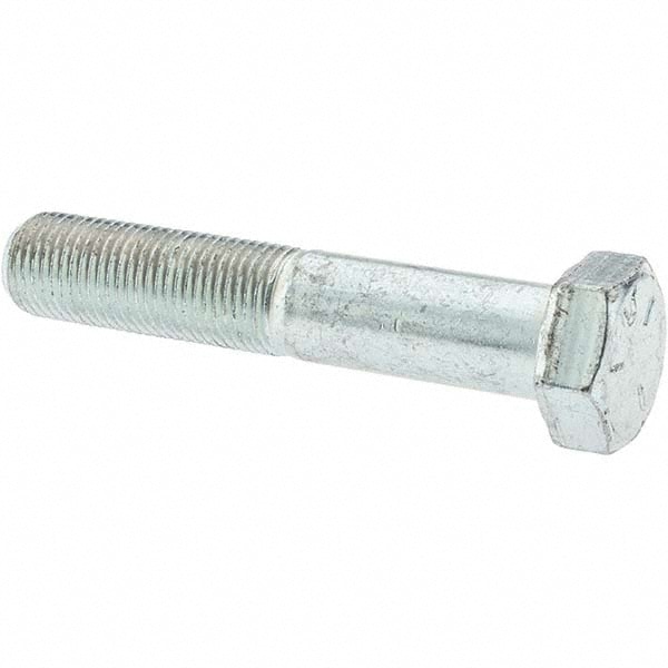 Hex Head Cap Screw: 1/2-20 x 2-3/4", Grade 5 Steel, Zinc-Plated