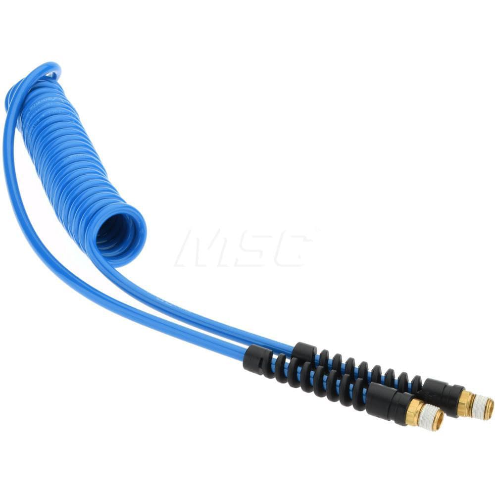 PRO-SOURCE 5540031410PRO Coiled & Self Storing Hose: 3/16" ID, 10 Long, Male Swivel x Male Swivel Image