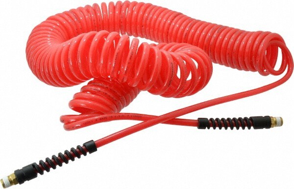 PRO-SOURCE 5540014150PRO Coiled & Self Storing Hose: 1/4" ID, 50 Long, Male Swivel x Male Swivel Image