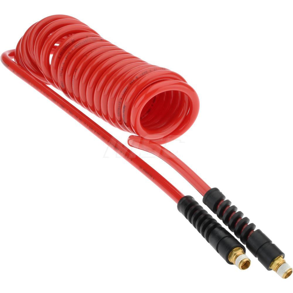 PRO-SOURCE 5540051415PRO Coiled & Self Storing Hose: 5/16" ID, 15 Long, Male Swivel x Male Swivel Image