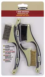 Scratch Brush Set: Brass, Nylon & Stainless Steel, 0.1 mm Trim Length