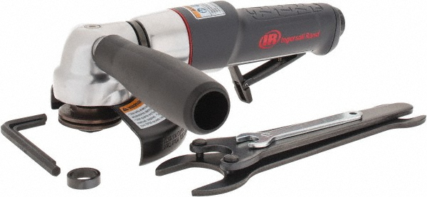 Air Angle Grinder: 0.88 hp, 12000 RPM, 1/4" Collet, Rear Exhaust