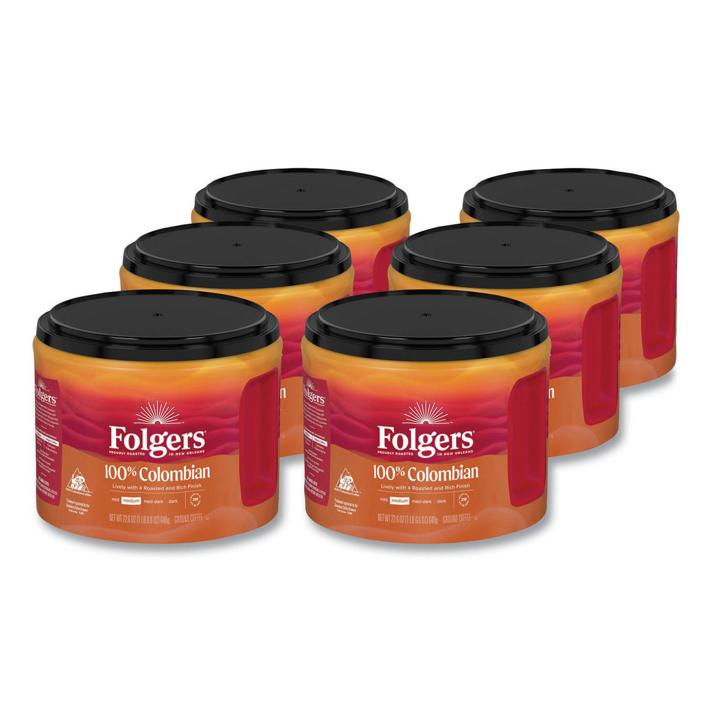 Folgers Beverages: Coffee, Columbian, Canister, 22.6 oz | Part #FOL30445CT