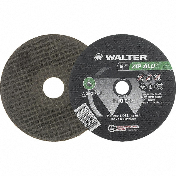 WALTER Surface Technologies 7 x 1/16, 7/8" Hole 30 Grit Aluminum
