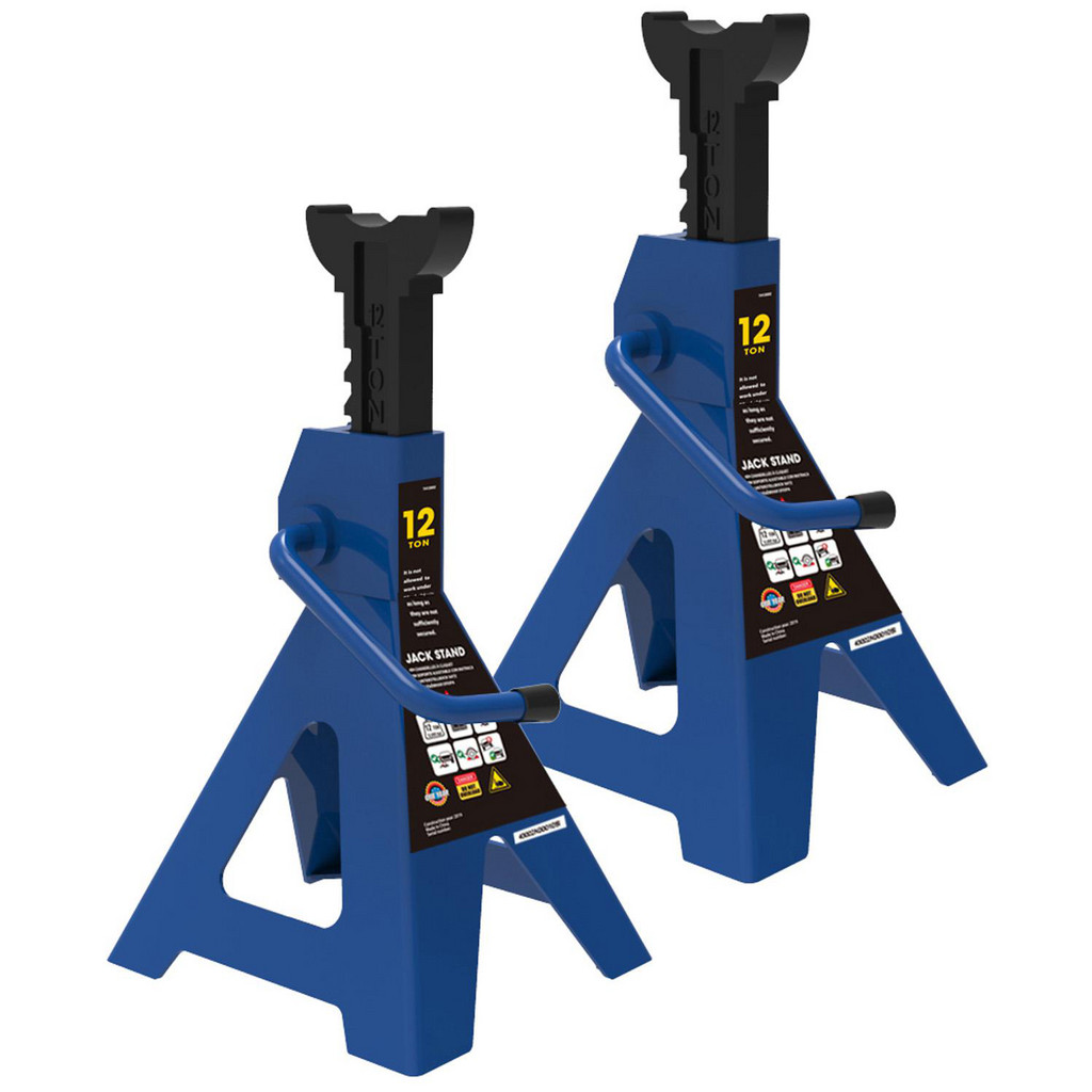 PRO-SOURCE - 12 Ton Load Capacity Ratcheting Jack Stand, 1 Pair
