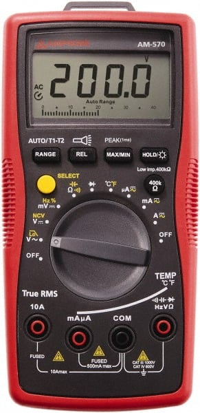 Amprobe AM-570 CAT III & CAT IV, Auto Ranging Digital Manual Ranging & True RMS Multimeter: 1,000 VAC/VDC 