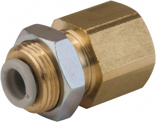 SMC PNEUMATICS KQ2E16-03A Push-To-Connect Tube Fitting: Female Bulkhead, 3/8" Thread 