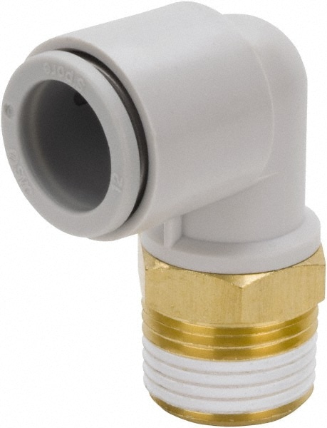 Push-To-Connect Tube Fitting: Male Elbow, 1/4" Thread