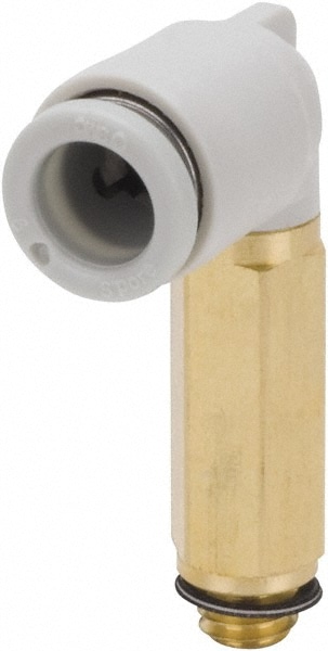 Push-To-Connect Tube Fitting: Extended Male Elbow, M5 x 0.8 Thread