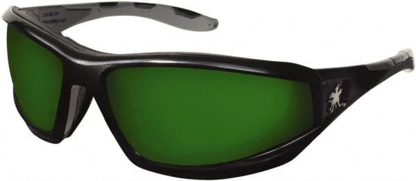 MCR SAFETY RP2130 Safety Glass: Scratch-Resistant, Green Lenses, Full-Framed 