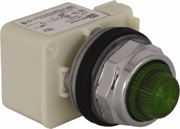 Schneider Electric 9001KP38G31 120 V Green Lens Incandescent Pilot Light Image