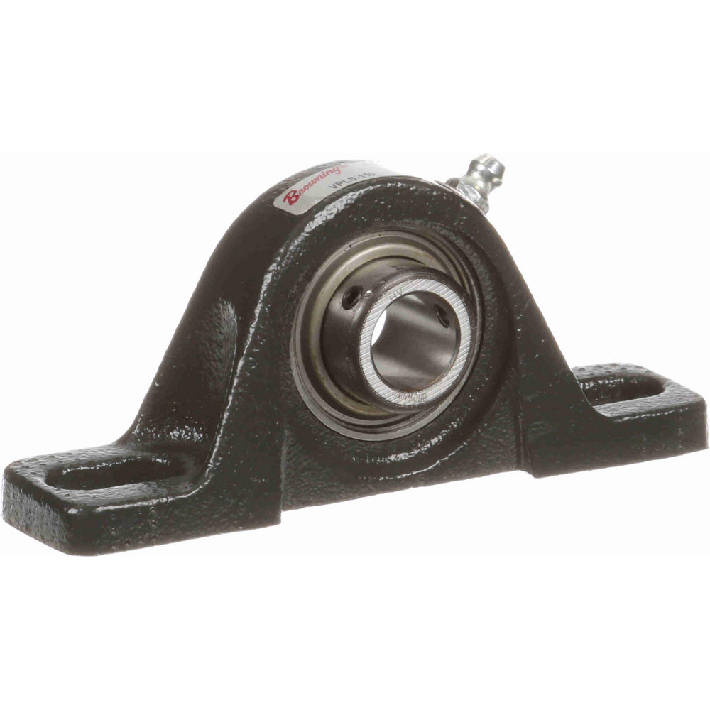 VPLS-110 5/8" ID, 4-7/8" OAL x 2-3/32" OAH Pillow Block - 1,444 Lb Static Cap, 2,611 Lb Dyn Cap, 3-5/8" Btw Mnt Hole Ctrs, 1-1/16" Base-to-Ctr Ht, Cast Iron