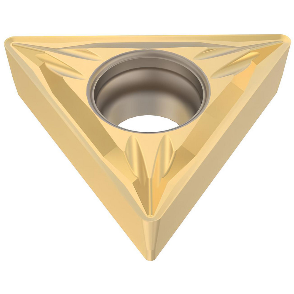 Turning Insert: TCMT 21.52MF2 CP500, Carbide - TiAlN & TiN Finish, Neutral, 0.4331" Long, 0.2500" Inscribed Circle, 0.0315" Corner Radius, 60.00 deg T - Triangle, Series TCMT-MF2
