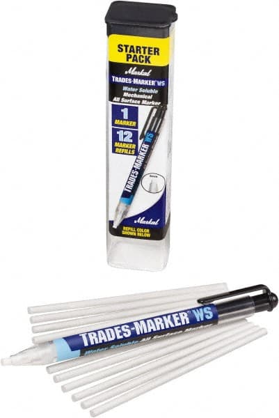 Markal 96190 All Purpose Wax Crayon Marker: White, Flat Point 
