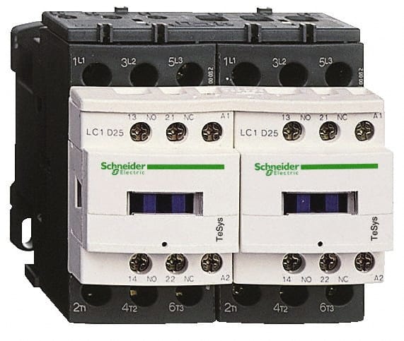 Schneider Electric LC2D25G7V IEC Contactor: 3 Poles, NC & NO 